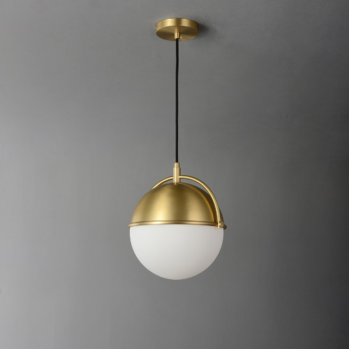 Brass glass online globe pendant light